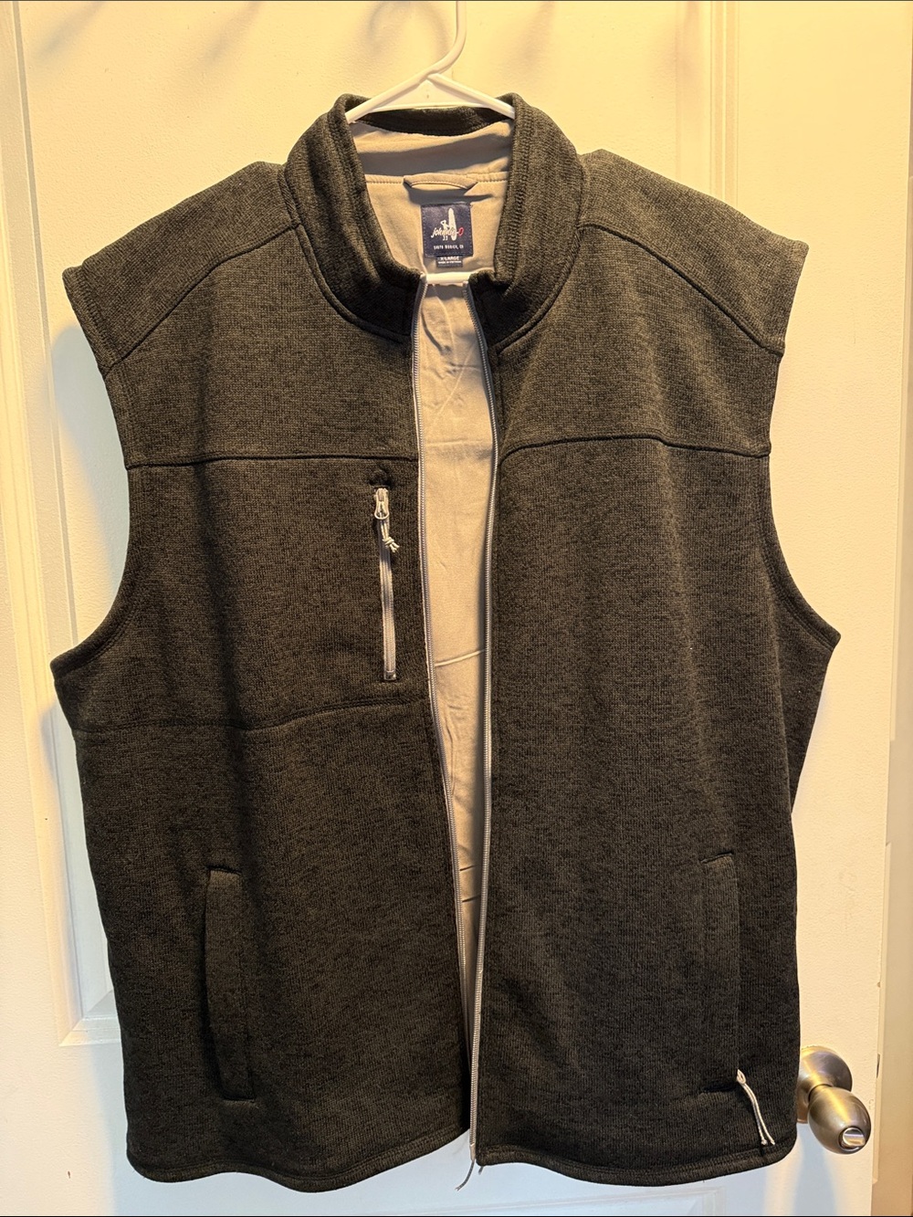 johnnie-O Charcoal Gray Sleeveless Fleece Vest